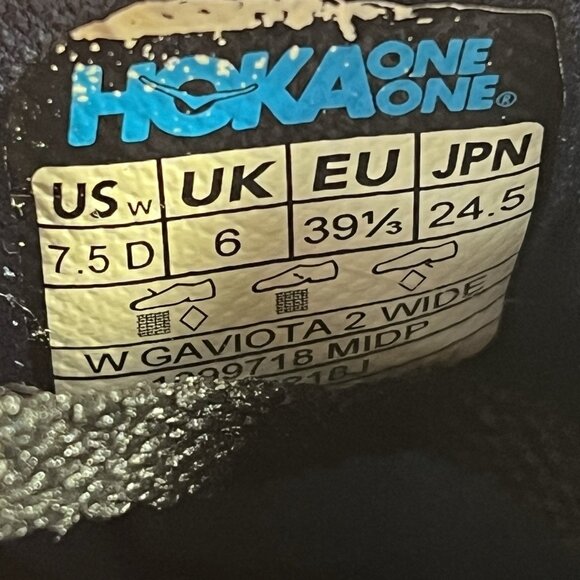 Hoka One One Gaviota 2 Women's Size 7.5 D Wide Running Shoes Blue Pink - Picture 10 of 10